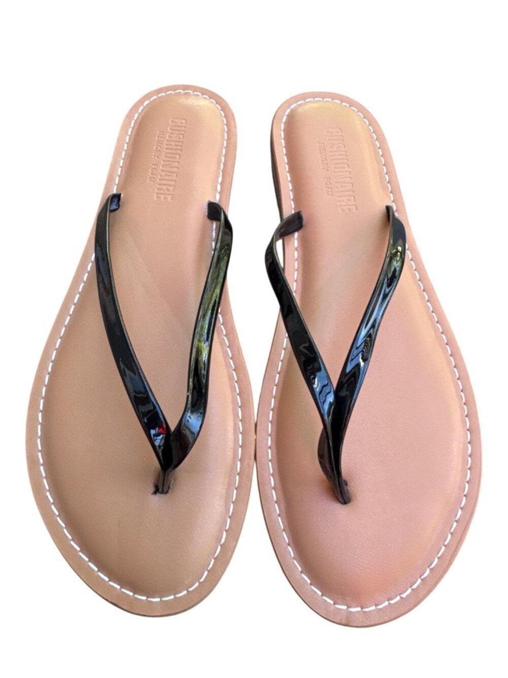 Cushionaire Cora Size 7 Memory Foam Sandal NWOB Black Flip Flop